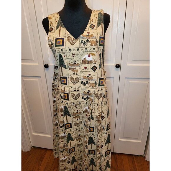 Handmade Dresses & Skirts - Vintage 90s Handmade Christmas Dress/Jumper S Custom Primitive Winter Cottage